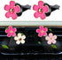 10 Pcs Embroidery Cute Flower Car Accessories Set Floral Steering Wheel Cover Car Air Vent Clips Center Console Armrest Cushion Car Cup Mats Seat ...