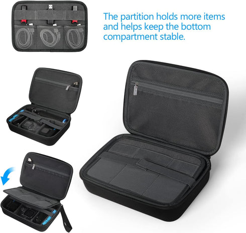 JSVER Hard Case for GoPro Cameras Carrying Case For Gopro Hero 12/11/10/9/8/7/AKASO EK7000/AKASO Brave 4 4K /Brave 7 LE/Brave 8/AKASO V50X /insta3...
