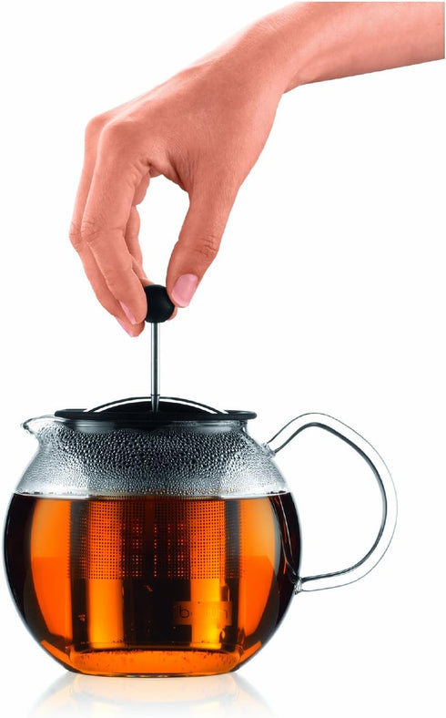 Bodum 34oz Assam Glass Tea Press with Stainless Steel Filter, Brushed...
