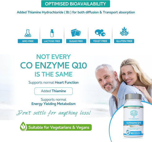 Co Enzyme Q10 CoQ10 300mg 60 Capsules - Superior Naturally Fermented Trans Form...