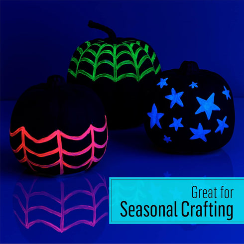 FolkArt 4 Bottle Multi-Surface Acrylic Paint Set, 2oz, Neon Blacklight Colors...