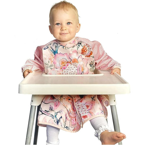 Bibbrella BLW Bibs | Knee Length | Long sleeve | Pants and Shirt Protector Bib for Baby and Toddlers | Fits 6mo-3yrs | Full Coverage Smock...