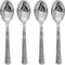 Kaya Shiny Metallic Silver Hammered Disposable Plastic Spoons (Pack of 20) - Durable & Stylish Design - Perfect for Parties & Entertaining...