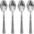 Kaya Shiny Metallic Silver Hammered Disposable Plastic Spoons (Pack of 20) - Durable & Stylish Design - Perfect for Parties & Entertaining...