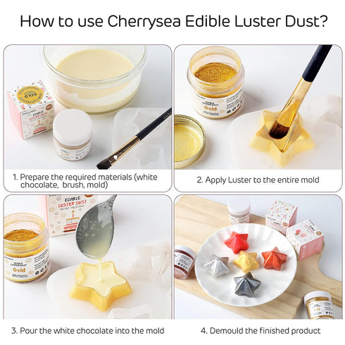 Rose Gold Edible Luster Dust 10 Grams, Food Grade Cake Luster Dust Tasteless Dessert Dusting Powders for Baking Cherrysea Food Coloring Powder for...