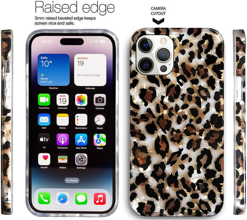 J.west Compatible with iPhone 11 Pro Case 5.8-inch, Luxury Sparkle Clear Women Leopard Print Soft Slim TPU Protective Phone Case Cover for Girls (...