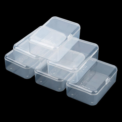 ISKYBOB 6 Packs Small Plastic Storage Containers, Clear Rectangle Bead Organizer Case with Lids for Crayons, Crafts, Bobby Pin Holder(3.7x 2.4in)...