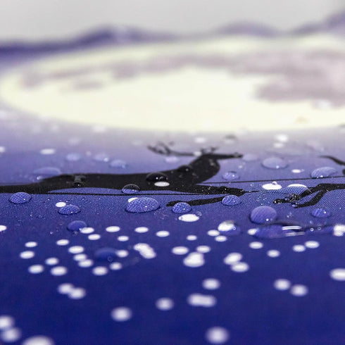 VVA Round Christmas Tablecloth - Winter Snowman Xmas Tree Santa Sleigh Moon Present Snow Stars Holiday Round Tablecloth Blue Tablecloths for Famil...