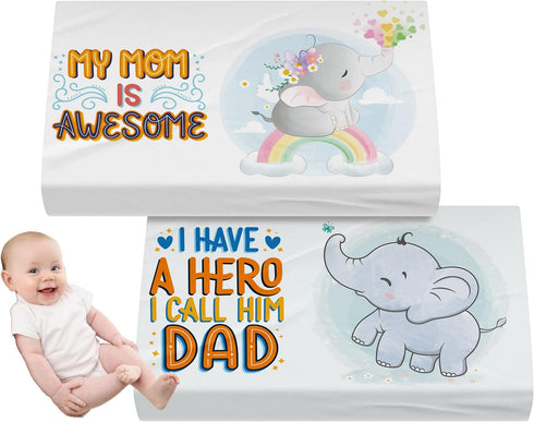 2 Pieces Adorable Elephant Crib Sheet for Boys Girls: Soft Baby Bedding Fitted Sheet for Neutral Nursery - Newborn Gifts Standard Crib Sheets with...