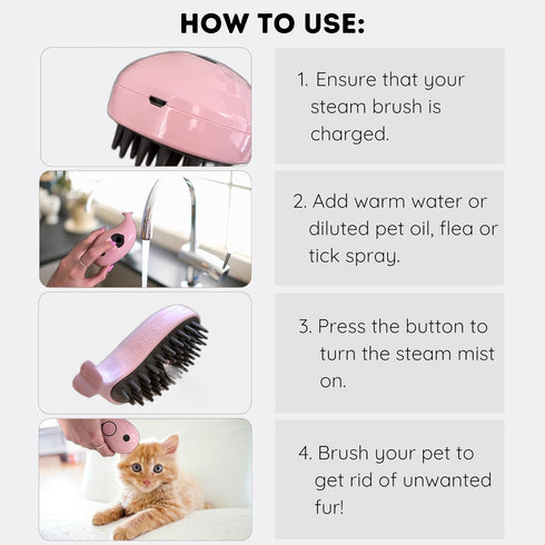 Generic Cat Steam Brush for Cats and Dogs - Self Cleaning Cat Hair Brush with Steam for Shedding and Loose Hair, Deshedding Dog Brush for Grooming...