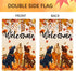 Welcome Fall Garden Flags for Outside 12x18 Double Sided Burlap, Seasonal Autumn Dogs Leaves Pumpkin September Thanksgiving Garden Flag Fall Outdo...