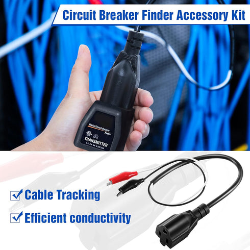 Dreyoo Circuit Breaker Finder Adapter Accessory Kit, Circuit Breaker Leads Tester with Clips, Light Socket, 3-2 Prong Grounding Outlet Adapter and...