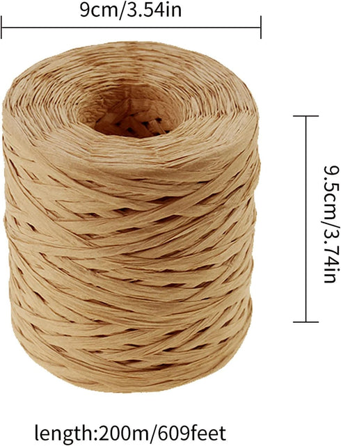 Creatrill 218 Yards Raffia Paper Craft Ribbon Packing Paper Twine, 1/4 Inch by 218 Yards (Kraft)...
