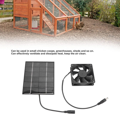 Solar Panel Fan Kit, Mini Solar Powered Exhaust Fan, Heat Dissipation Tool for Greenhouse, Chicken Coops, Sheds, and Windows...
