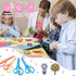 UCEC Toddler Scissors Kids Paper Cut 100 Sheets, 2PCS Plastic Safety Scissors + 2PCS Stainless Steel Preschool Training Scissors, DIY Art Craft Or...