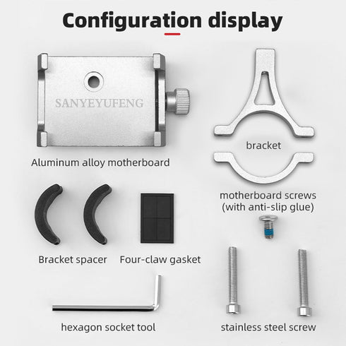 Bike Phone Holder 2 PCS Aluminum Alloy Lightweight Bicycle Motorcycle Handlebar Phone Mount Holder Universal Compatible with Phones of Different S...