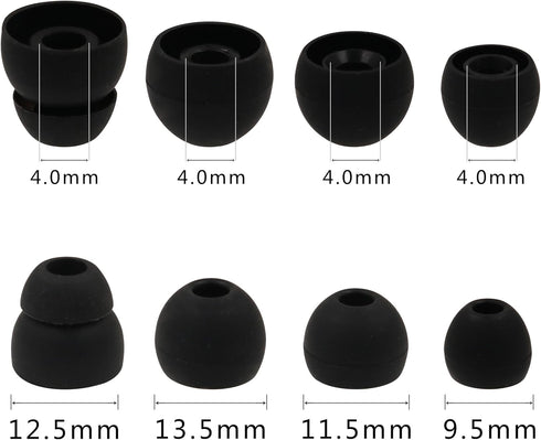 ALXCD Eartip for LG HBS Series Wireless Earphone, SML & Double Flange Silicone Replacement Earbud Gel Tip, Fit for LG HBS-750 770 800 810 900 910 ...