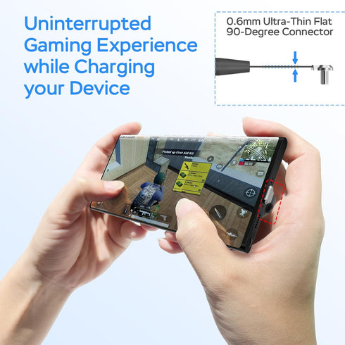USB C Charger Cable, 60W 3.3ft Type C Charging Cable, Flat 90-Degree C-Port, High-Speed Data Transfer Compatible with Samsung S23/S22/S21, iPhone ...