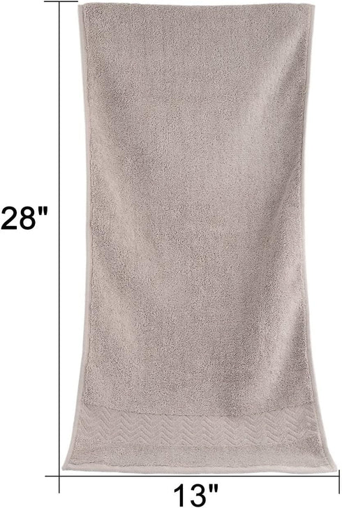 Cleanbear 100% Cotton Hand Towels for Bathroom, Ultra Soft and Highly Absorbent Face Towels 2-Pack, 13 x 28 Inch (Khaki)...