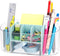 LETURE Clear Desk Organizer with drawer, Acrylic Pen Pencil Markers Holder, Clear Office Supplies and Accessories,Desktop Organizer for Room Colle...