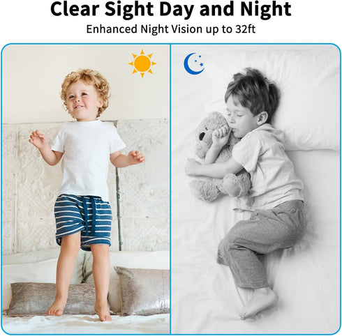 OJR 2K HD Video Baby Monitor with Camera and Audio, 2.4G & 5G WiFi Baby Monitor for Smartphone, One-Touch Calls, Night Vision, Motion Detection/Tr...