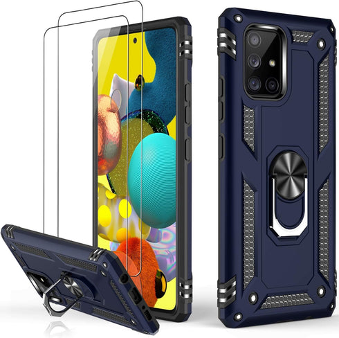 LUMARKE for Galaxy A51 5G Case with Screen Protector,Pass 16ft. Drop Tested Military Grade Protective Phone Cover with Magnetic Ring Kickstand Com...