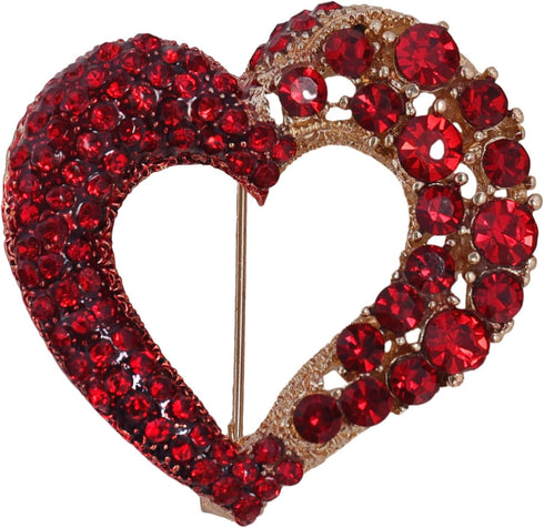 LAXPICOL Vintage Cute Red Love-heart Austrian Crystal Brooch Broach Pin For Women...