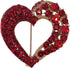 LAXPICOL Vintage Cute Red Love-heart Austrian Crystal Brooch Broach Pin For Women...