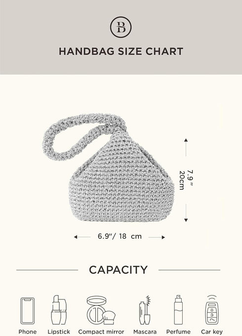 BABEYOND Clutch Purses for Women - Handmade Crochet Evening Bags Sparkly Glitter Wristlet Purse for Party Daily Wedding...