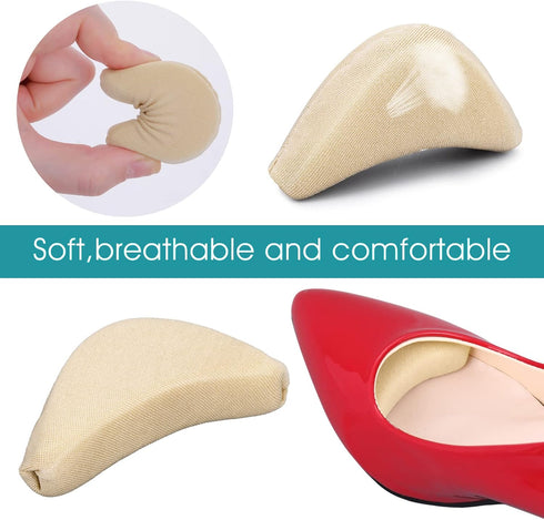 Sibba 4 Pieces Toe Filler Inserts Unisex Breathable Soft Big Toe Plug Forefoot Pad Shoe Filler for High Heel Foot Pain Relief for Women Girls (Nud...