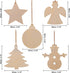 50 Pcs Unfinished Paintable Blank Wooden Christmas Festival Decoration Ornaments, Xmas Tree Hanging Wood Slices for Kids DIY Art Crafts, 5 Designs...