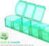 Extra Large Pill Organizer 2 Pack, XL Pill Box 7 Day, Weekly Pill Case with Large Capacity, Jumbo Organizer, BPA Free (Blue+Green)...