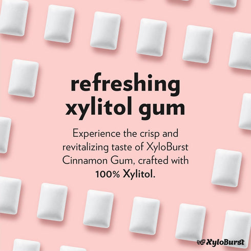 XyloBurst Gum | Xylitol Chewing Gum | Sugar Free, Gluten Free, Keto Friendly | Aspartame Free Gum For Oral Health | Cinnamon | 100-Count Jar...
