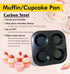 Muffin Tray Cupcake Baking Pan, 4-Cup Nonstick Carbon Steel Muffin Tins Non-Stick Cupcake Tin Bakeware Accessories for Baking Cupcakes Muffin Brow...