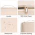 CUBETASTIC Travel Toiletry Bag, Portable Makeup Bag with Hanging Hook Waterproof Cosmetic Organizer Case 3 Compartment Leather Pouch for Toiletrie...