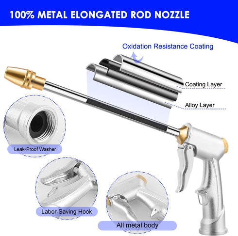 Garden Hose Nozzle, High Pressure Water Hose Nozzle Sprayer Head,fits 3/4” Garden Hose Thread,for Lawn & Garden,Washing Cars,Watering Garden,Clean...