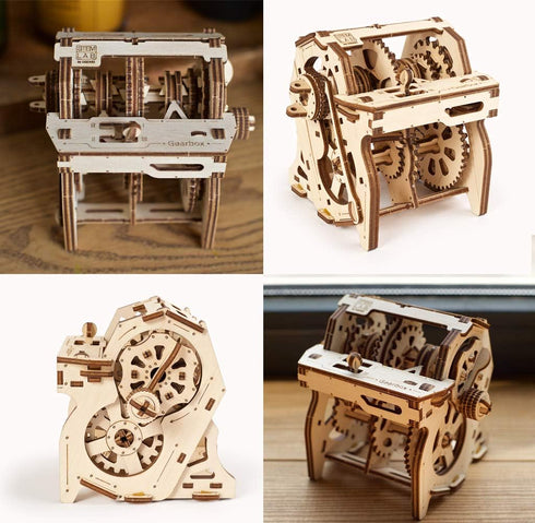UGEARS STEM Gearbox Model Kit - Creative Wooden Model Kits for Adults, Teens and Children - DIY Mechanical Science Kit for Self Assembly - Unique ...