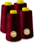 Serger Thread All-Purpose Thread for Sewing, Burgundy Thread, Polyester Sewing Thread, 4 Cones of 3000 Yards Each Spool Thread for Sewing Machine ...