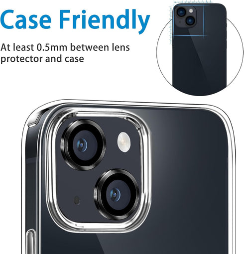 Compatible with iPhone 14 and 14 Plus Camera Lens Protector, Anti-Scratch Lens Cover 9H Tempered Glass Camera Screen Protector Shockproof Camera R...
