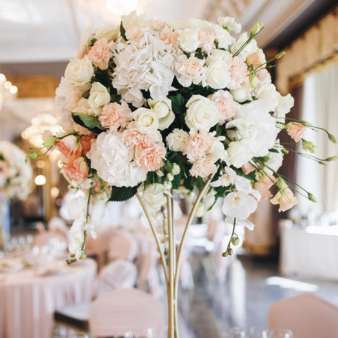 Auihiay 26 Pieces Hydrangea Artificial Flowers Silk Hydrangea Flowers Artificial Flowers Heads with Stems for Home Wedding Party Decorations (Ivor...