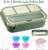 Bento Box Adult Lunch Box, Lunch Containers for Kids Girls Boys with 4 Compartments, Lunchable Food Container with Utensils, Sauce Jar, Muffin Lin...