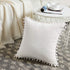 Fancy Homi 2-Pack Cream Corduroy Pom Pom Throw Pillow Covers, 18x18 Inch...