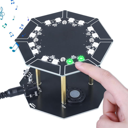 ICSTATION SMD Soldering Practice kit, Electronic Drum Soldering Project Finger Touch Drum with LED Lights SMT Soldering Practice Board DIY Instrum...