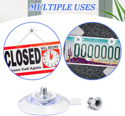 24 Pieces Suction Cup 40 mm/1.57'' PVC Clear Blue Sucker Pads with Screw Nut Extra Strong Adhesive Suction Holder Plastic for Glass Window Bathroo...