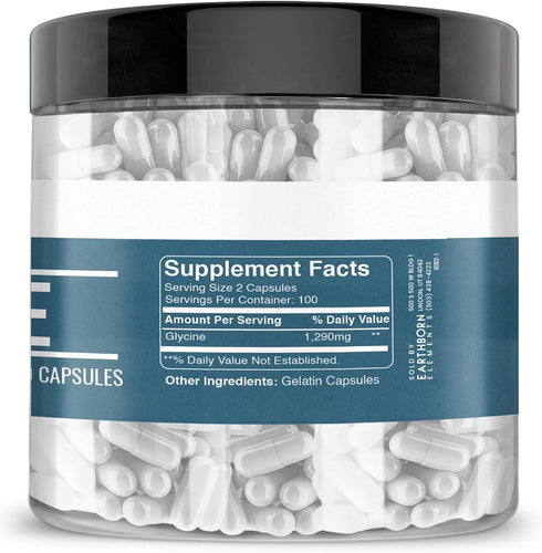 Earthborn Elements Glycine 200 Capsules, Pure & Undiluted, No Additives...