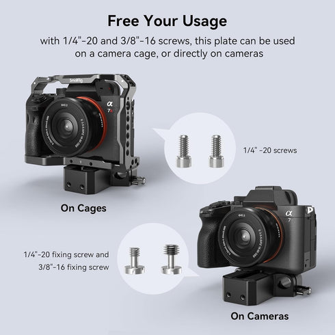 SmallRig Camera Base Plate with 15mm LWS Rod Rail Clamp, Baseplate for Sony A6500 A6600 A6300, for Canon R5 R6, for Sony A7SIII / A7III, Both for ...
