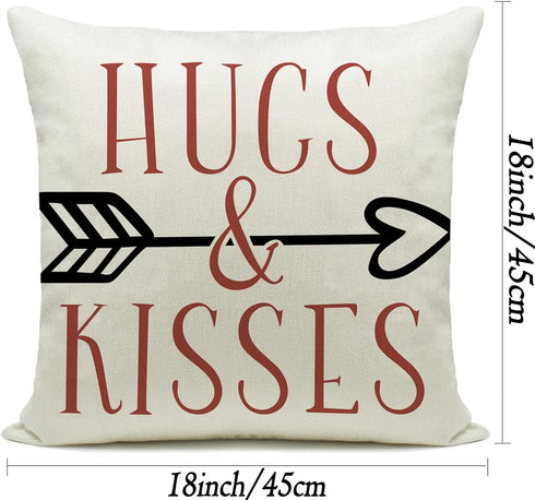 Hlonon Valentines Day Pillow Covers 18 x 18 Inches Set of 4 - Red Heart Truck Decor and Love Arrow Decor Throw Pillow Covers for Sofa Couch Cushio...