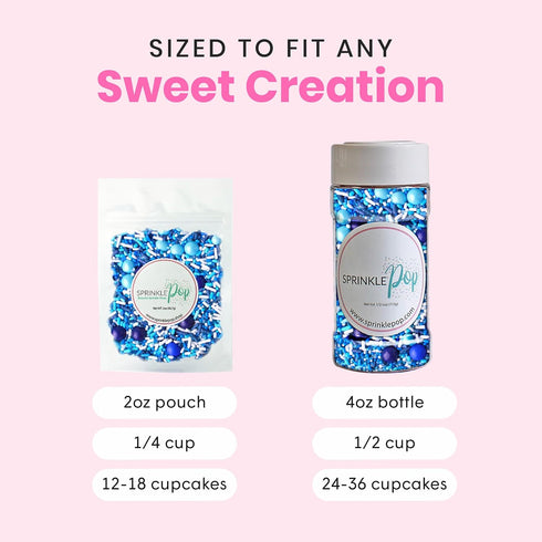 Sprinkle Pop Blue Ombre Sprinkle Mix| Monochromatic Blend of Blues & Navy Blue Sprinkles with White Pops| Undersea Themed Sprinkles Made In USA fo...