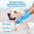 Pecute Double-Sided Dog Bathing Brush, Silicone Dog Washing Gloves Dog Shampoo Brush with High-Density Teeth, Heat-Resistant Cat Bathing Gloves, E...