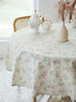 YiHomer Pastoral Round Tablecloth - 60 Inch Dia. - Beige Linen Table Cloth - Washable Table Cover with Dust-Proof Wrinkle Resistant for Restaurant...